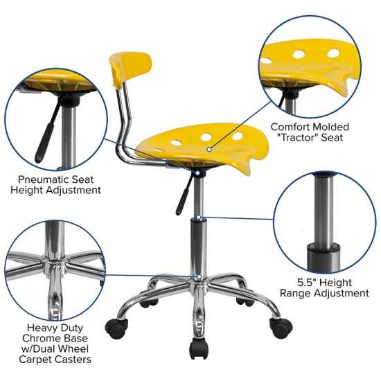 Swivel Task Chair | Adjustable Swivel Chair for Desk and Office with Tractor Seat