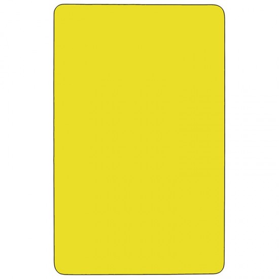 30''W x 60''L Rectangular Yellow HP Laminate Activity Table - Height Adjustable Short Legs