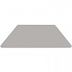 29''W x 57''L Trapezoid Grey HP Laminate Activity Table - Standard Height Adjustable Legs