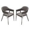 Adele Set of Two Dining/Accent Chairs in Grey Leatherette w/ Brushed Stainless Steel Leg by Diamond Sofa