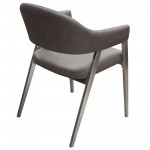 Adele Set of Two Dining/Accent Chairs in Grey Leatherette w/ Brushed Stainless Steel Leg by Diamond Sofa