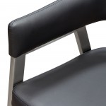 Adele Set of Two Dining/Accent Chairs in Black Leatherette w/ Brushed Stainless Steel Leg by Diamond Sofa