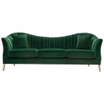 Ava Sofa in Emerald Green Velvet w/ Gold Leg by Diamond Sofa