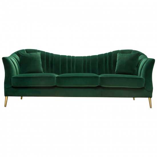 Ava Sofa in Emerald Green Velvet w/ Gold Leg by Diamond Sofa