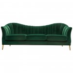 Ava Sofa in Emerald Green Velvet w/ Gold Leg by Diamond Sofa