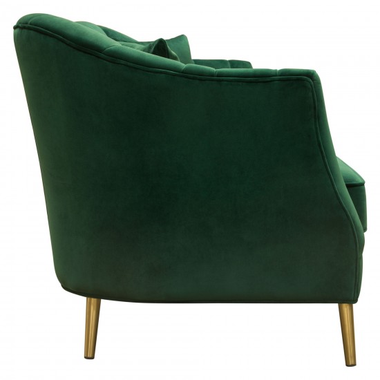 Ava Sofa in Emerald Green Velvet w/ Gold Leg by Diamond Sofa