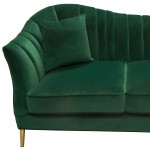 Ava Sofa in Emerald Green Velvet w/ Gold Leg by Diamond Sofa