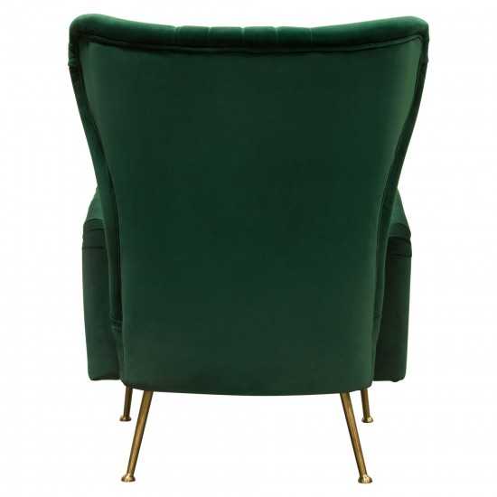 Ava Chair in Emerald Green Velvet w/ Gold Leg by Diamond Sofa