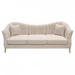 Ava Sofa in Sand Linen Fabric w/ Gold Leg by Diamond Sofa