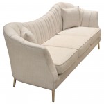 Ava Sofa in Sand Linen Fabric w/ Gold Leg by Diamond Sofa