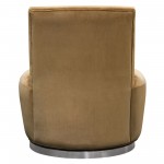 Blake Swivel Accent Chair in Marigold Velvet Fabric w/ Polished Stainless Steel base by Diamond Sofa