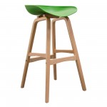 Brentwood Bar Height Stool w/ Green PP Seat & Molded Bamboo Frame by Diamond Sofa