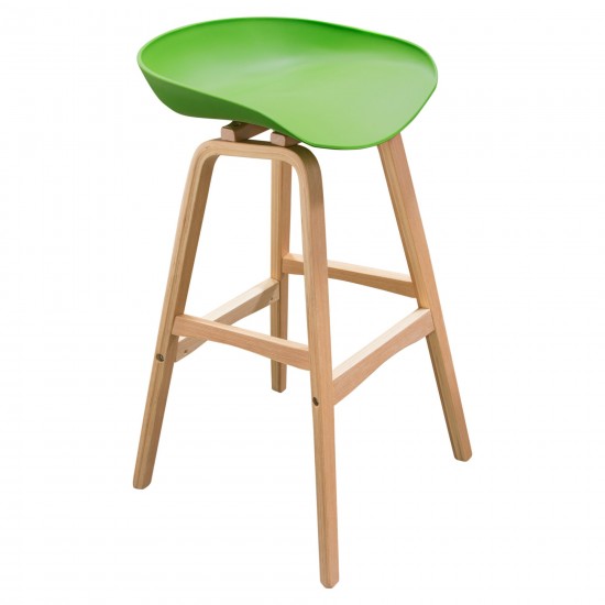 Brentwood Bar Height Stool w/ Green PP Seat & Molded Bamboo Frame by Diamond Sofa