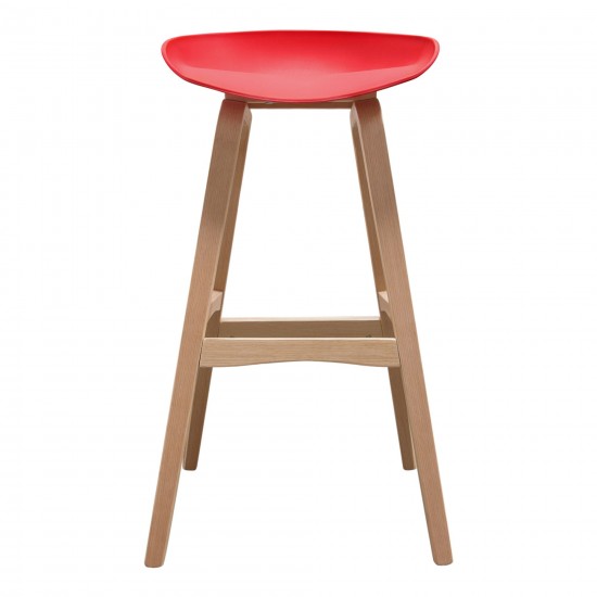 Brentwood Bar Height Stool w/ Red PP Seat & Molded Bamboo Frame by Diamond Sofa