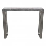 Carrera Bar Height Table in 3D Faux Concrete Finish with Brushed Stainless Steel Legs by Diamond Sofa