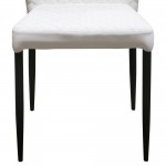 Milo 4-Pack Dining Chairs in White Diamond Tufted Leatherette with Black Powder Coat Legs by Diamond Sofa