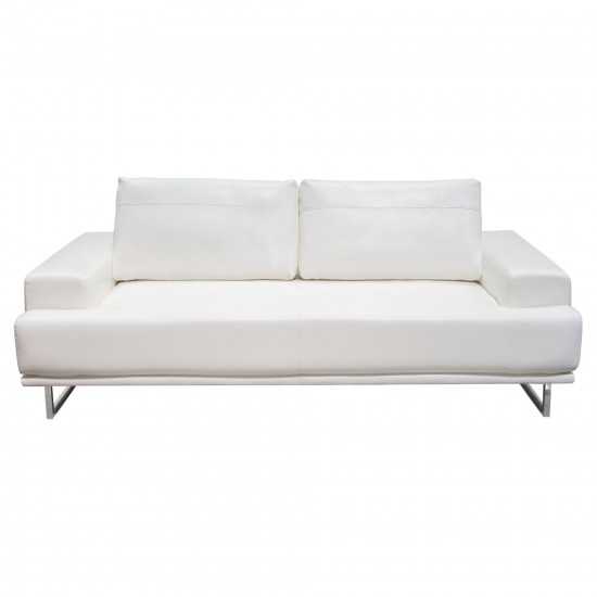 Russo Sofa w/ Adjustable Seat Backs in White Air Leather by Diamond Sofa