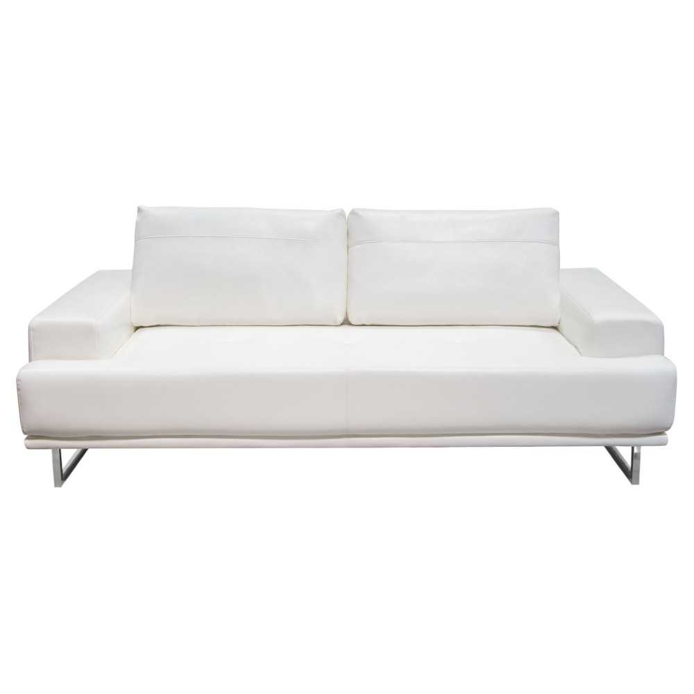 Russo Sofa w/ Adjustable Seat Backs in White Air Leather by Diamond Sofa