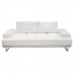 Russo Sofa w/ Adjustable Seat Backs in White Air Leather by Diamond Sofa