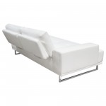 Russo Sofa w/ Adjustable Seat Backs in White Air Leather by Diamond Sofa