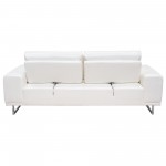 Russo Sofa w/ Adjustable Seat Backs in White Air Leather by Diamond Sofa