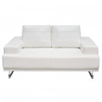 Russo Loveseat w/ Adjustable Seat Backs in White Air Leather by Diamond Sofa