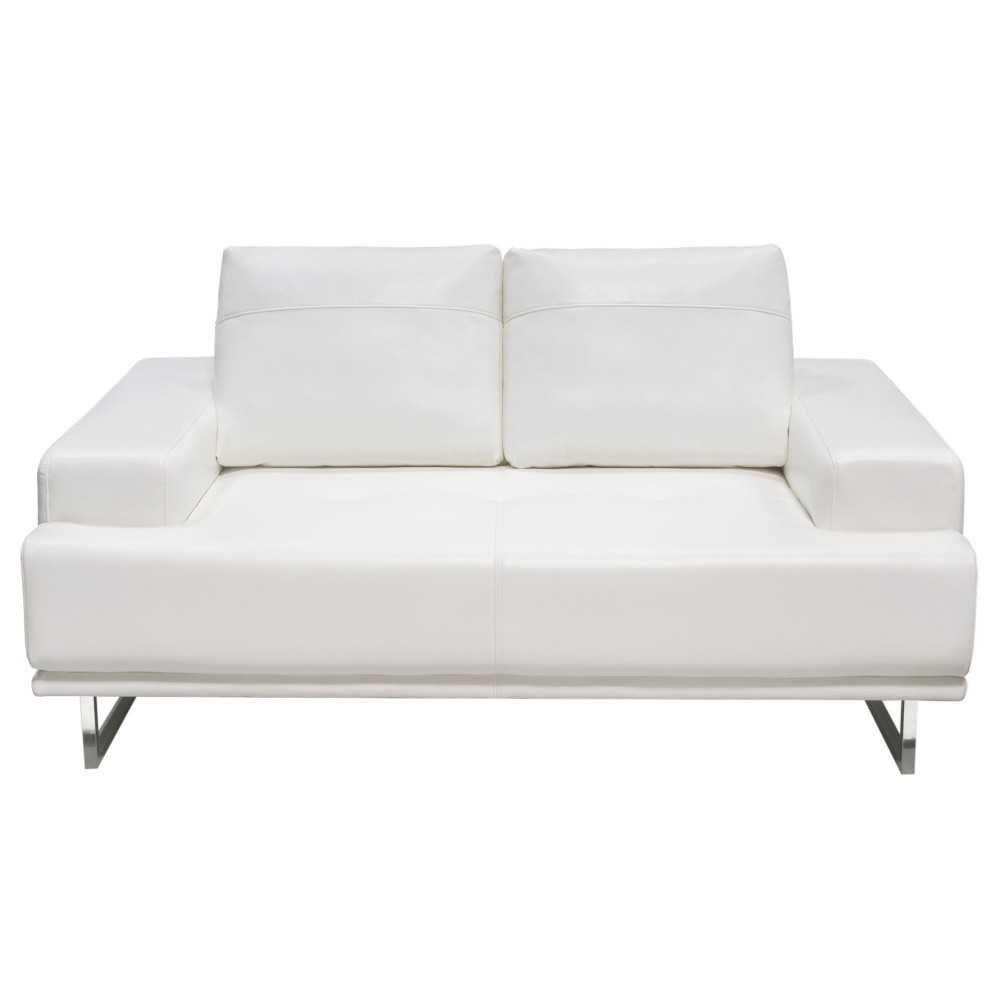 Russo Loveseat w/ Adjustable Seat Backs in White Air Leather by Diamond Sofa