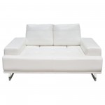 Russo Loveseat w/ Adjustable Seat Backs in White Air Leather by Diamond Sofa