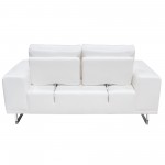 Russo Loveseat w/ Adjustable Seat Backs in White Air Leather by Diamond Sofa