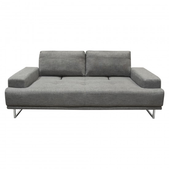 Russo Sofa w/ Adjustable Seat Backs in Space Grey Fabric by Diamond Sofa