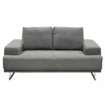 Russo Loveseat w/ Adjustable Seat Backs in Space Grey Fabric by Diamond Sofa