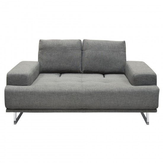 Russo Loveseat w/ Adjustable Seat Backs in Space Grey Fabric by Diamond Sofa