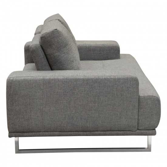 Russo Loveseat w/ Adjustable Seat Backs in Space Grey Fabric by Diamond Sofa