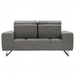 Russo Loveseat w/ Adjustable Seat Backs in Space Grey Fabric by Diamond Sofa