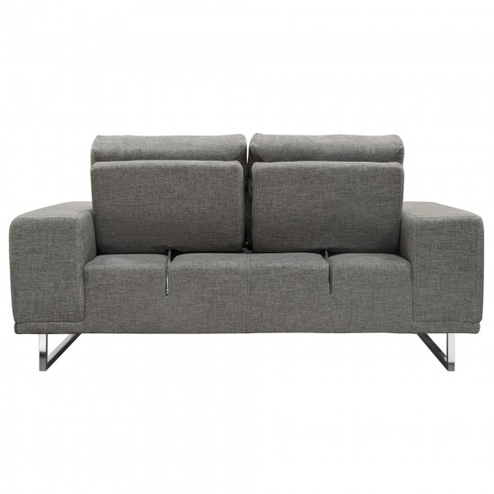 Russo Loveseat w/ Adjustable Seat Backs in Space Grey Fabric by Diamond Sofa