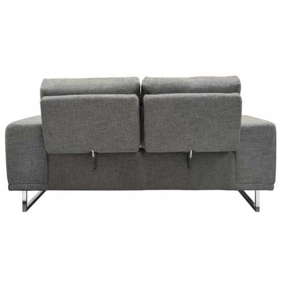 Russo Loveseat w/ Adjustable Seat Backs in Space Grey Fabric by Diamond Sofa