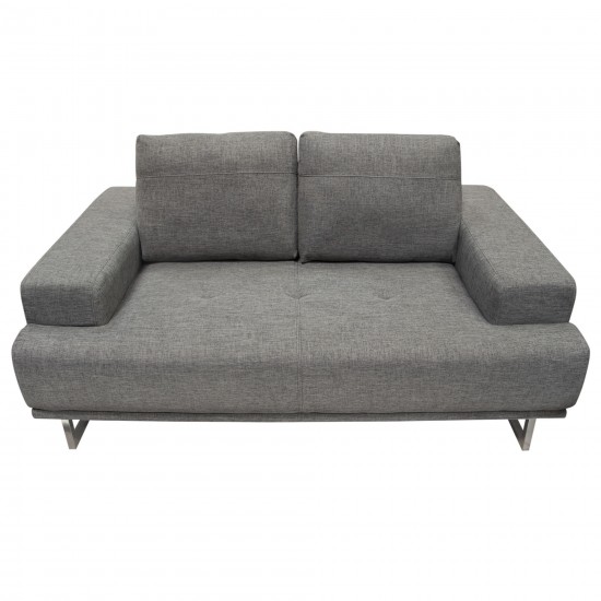 Russo Loveseat w/ Adjustable Seat Backs in Space Grey Fabric by Diamond Sofa