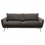 Vantage Sofa in Iron Grey Fabric with Feather Down Seating & Brushed Silver Leg by Diamond Sofa