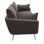 Vantage Sofa in Iron Grey Fabric with Feather Down Seating & Brushed Silver Leg by Diamond Sofa