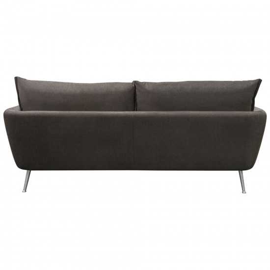 Vantage Sofa in Iron Grey Fabric with Feather Down Seating & Brushed Silver Leg by Diamond Sofa