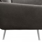 Vantage Sofa in Iron Grey Fabric with Feather Down Seating & Brushed Silver Leg by Diamond Sofa