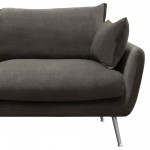 Vantage Sofa in Iron Grey Fabric with Feather Down Seating & Brushed Silver Leg by Diamond Sofa