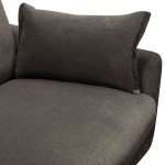 Vantage Sofa in Iron Grey Fabric with Feather Down Seating & Brushed Silver Leg by Diamond Sofa