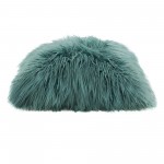 18" Square Accent Pillow by Diamond Sofa in Teal Dual-Sided Faux Fur