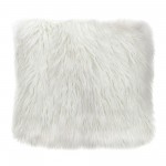 18" Square Accent Pillow by Diamond Sofa in White Dual-Sided Faux Fur