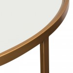 Lane 2PC Round Nesting Set in Brushed Gold Frame w/ Clear Tempered Glass Tops by Diamond Sofa