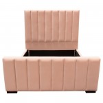 Venus Vertical Channel Tufted Queen Bed in Blush Pink Velvet by Diamond Sofa