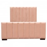 Venus Vertical Channel Tufted Queen Bed in Blush Pink Velvet by Diamond Sofa