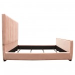 Venus Vertical Channel Tufted Queen Bed in Blush Pink Velvet by Diamond Sofa