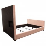 Venus Vertical Channel Tufted Queen Bed in Blush Pink Velvet by Diamond Sofa